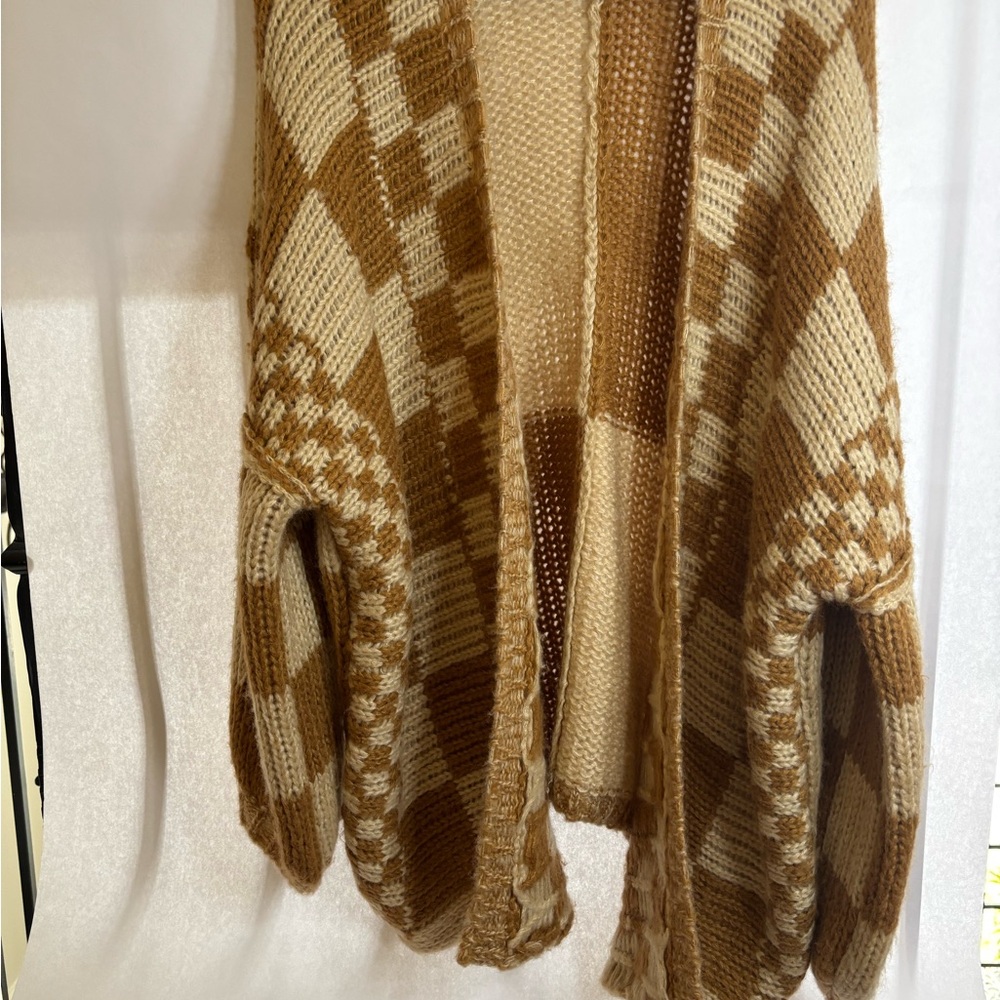 Altar'd State Tan and Cream Cardigan Sweater